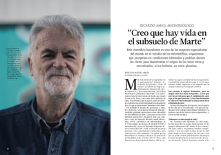 Páginas de la revista con el artículo «Entrevista con Ricardo Amils»