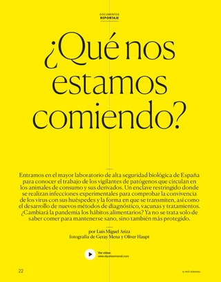 Páginas de la revista con el artículo «¿Qué comemos?»